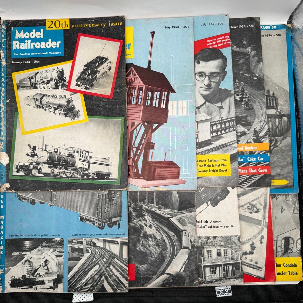 Model Railroader Magazine Lot 1954-55 Vintage Trains Railroad Lot of 10